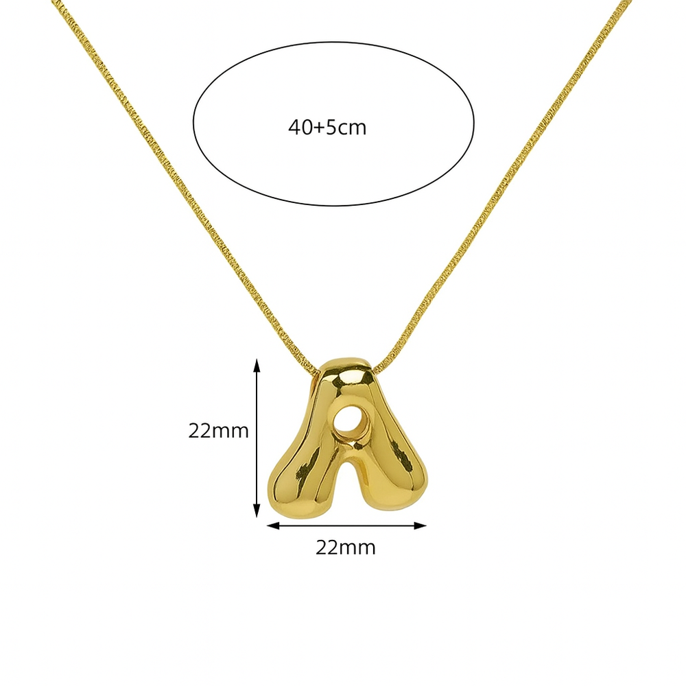 Collar personalizado con inicial de letra de burbuja