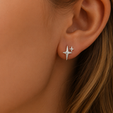 Pendientes de Aro Doble Estrella