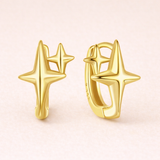 Double Star Hoop Earrings