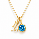 Zodiac Birthstone Charm Necklace