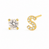 Pendientes de Zirconio con Inicial