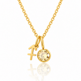 Zodiac Birthstone Charm Necklace
