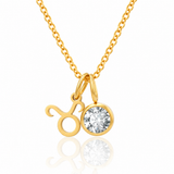 Zodiac Birthstone Charm Necklace