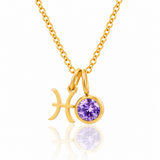 Zodiac Birthstone Charm Necklace