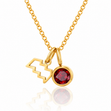 Zodiac Birthstone Charm Necklace