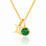 Zodiac Birthstone Charm Necklace