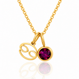 Zodiac Birthstone Charm Necklace