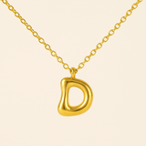 Personalized Bubble Letter Initial Necklace