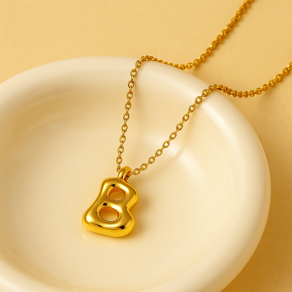 Collar personalizado con inicial de letra de burbuja