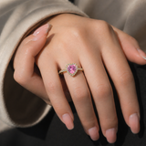 Anillo Halo Corazón Blush