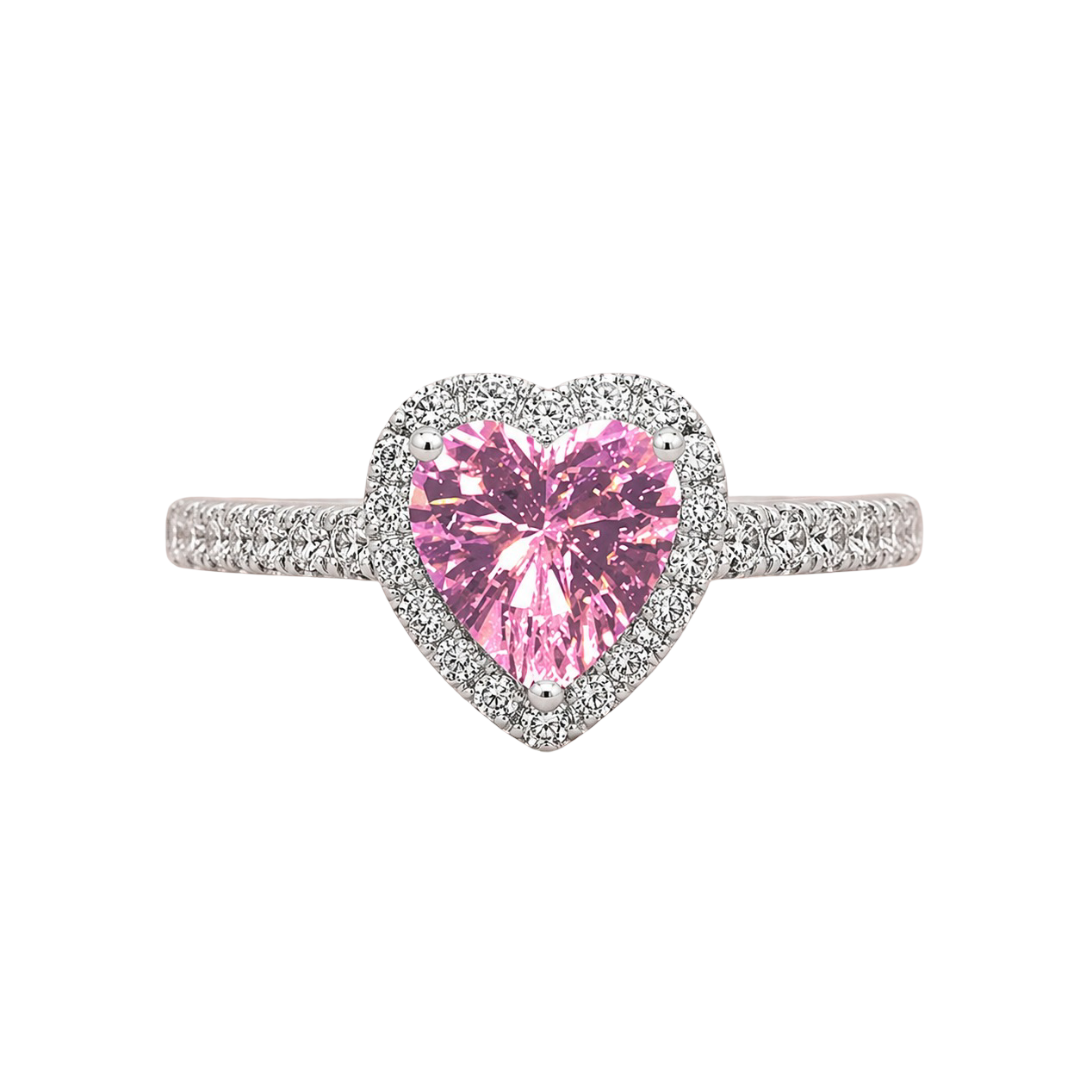 Blush Heart Halo Ring