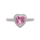 Anillo Halo Corazón Blush