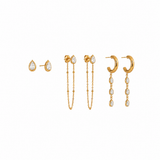 Nova Crystal Chain Hoops