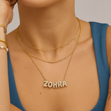 Personalized Bubble Letter Necklace | Custom Gold Name Pendant | My Charm Lab