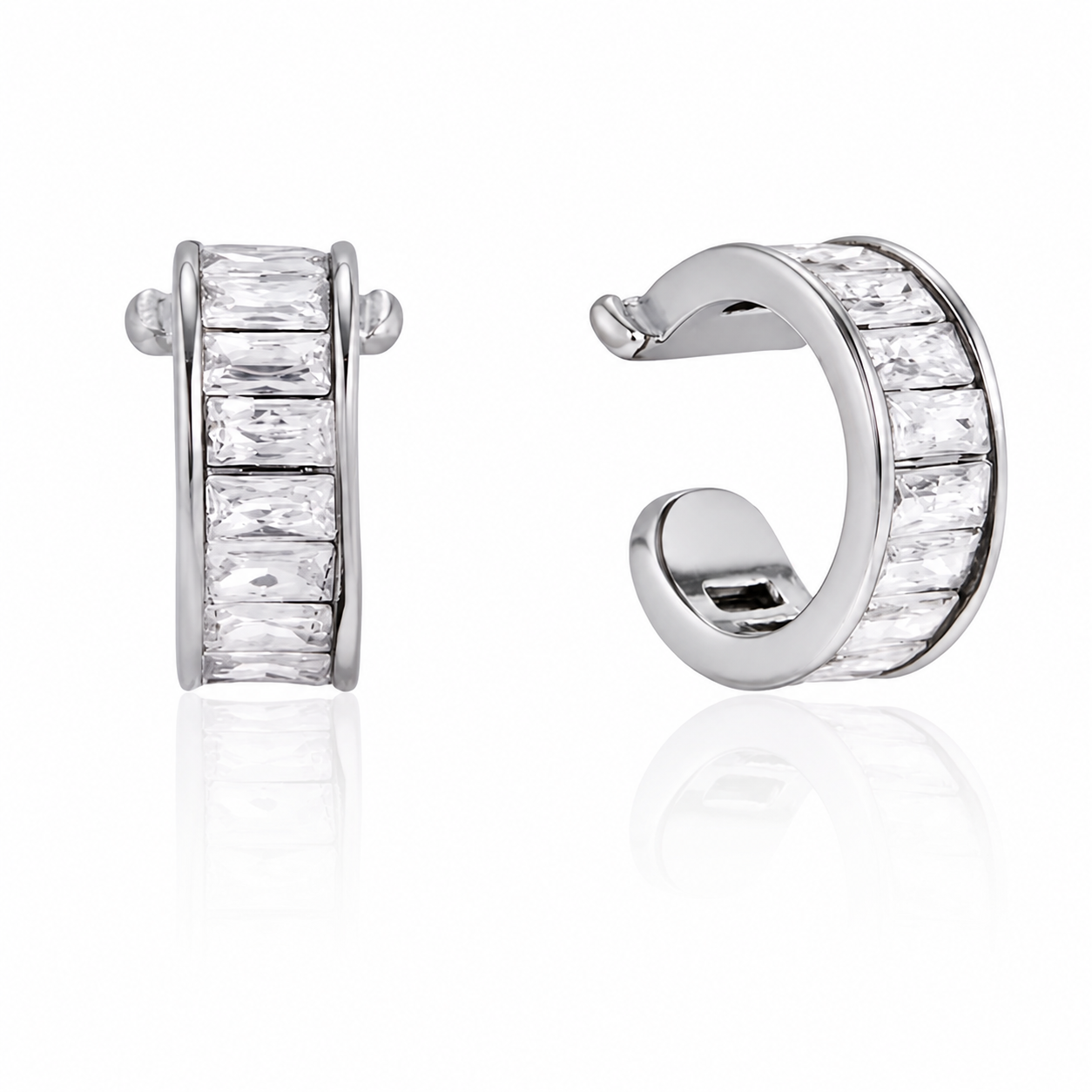 Arlisse White Zircon Cuff Earrings