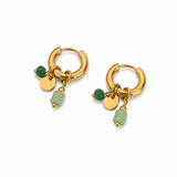 Pendientes de aro con encanto de esmeralda