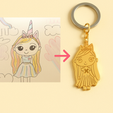 Custom personalizada Keychains Children Drawing