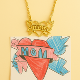 Heartfelt Kids Drawing Necklace
