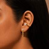 Ars Chain Earrings & Zircon Ear Cuff Set