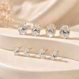 Oval Cut Moissanite Stud Earrings