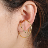 Geometric Irregular Curve Clip Earrings – No Piercing