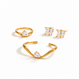 Golden Teardrop Jewelry Set