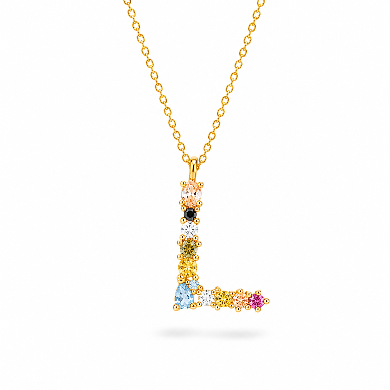 Rainbow Letter Necklace