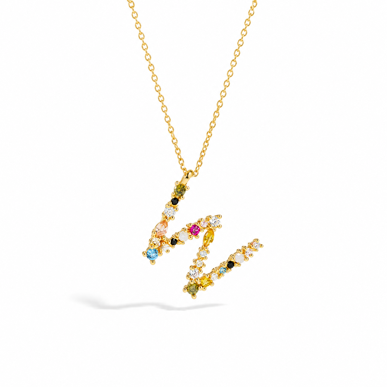 Rainbow Letter Necklace