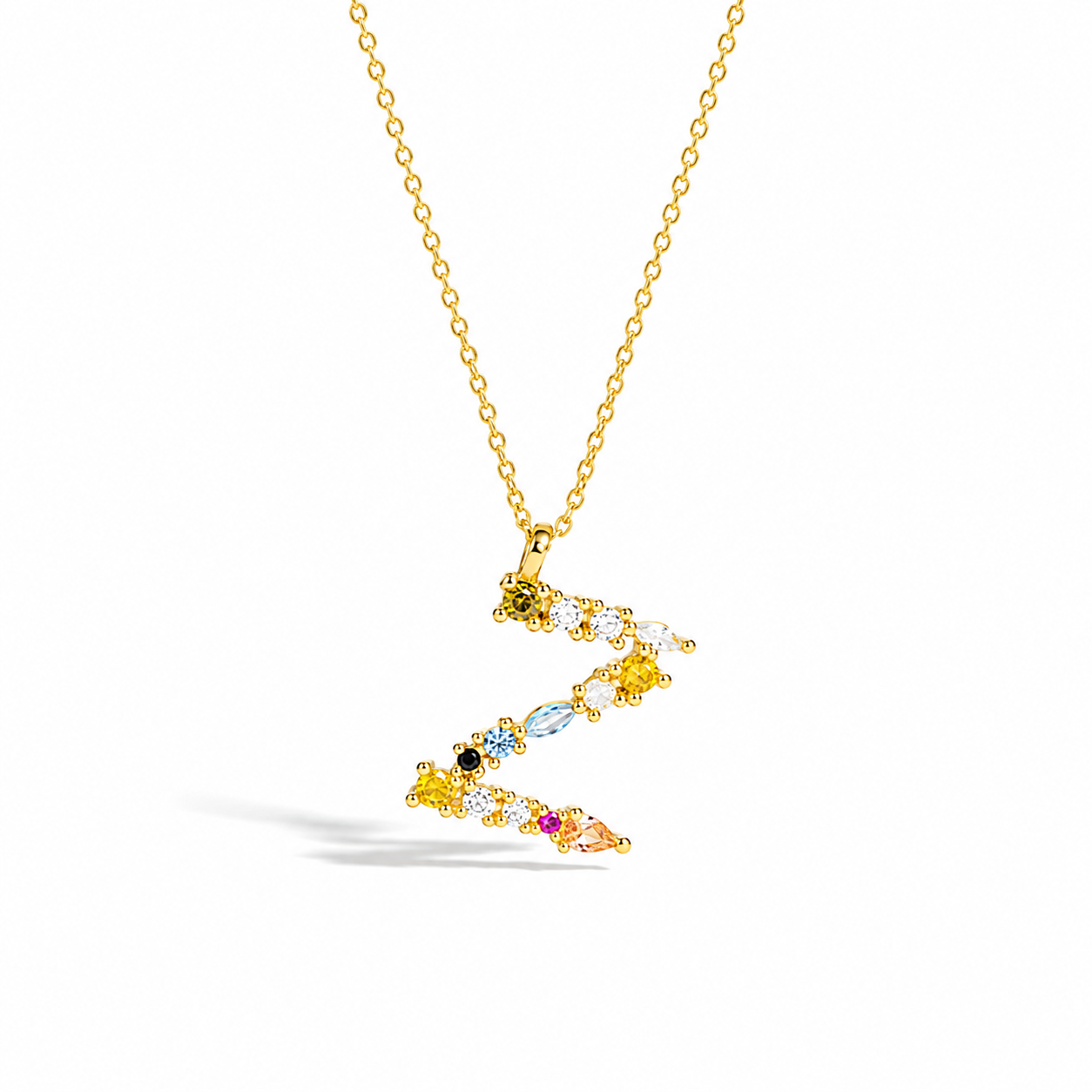 Rainbow Letter Necklace
