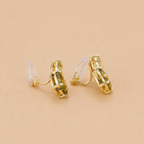 Pendientes de Clip de Zirconia Cuadrada París