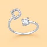 Anillo de cristal con letra personalizada