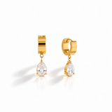 Golden Teardrop Zircon Drop Earrings