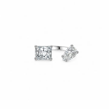 Anillo de Zirconio en Forma de Gota de Agua Elegante