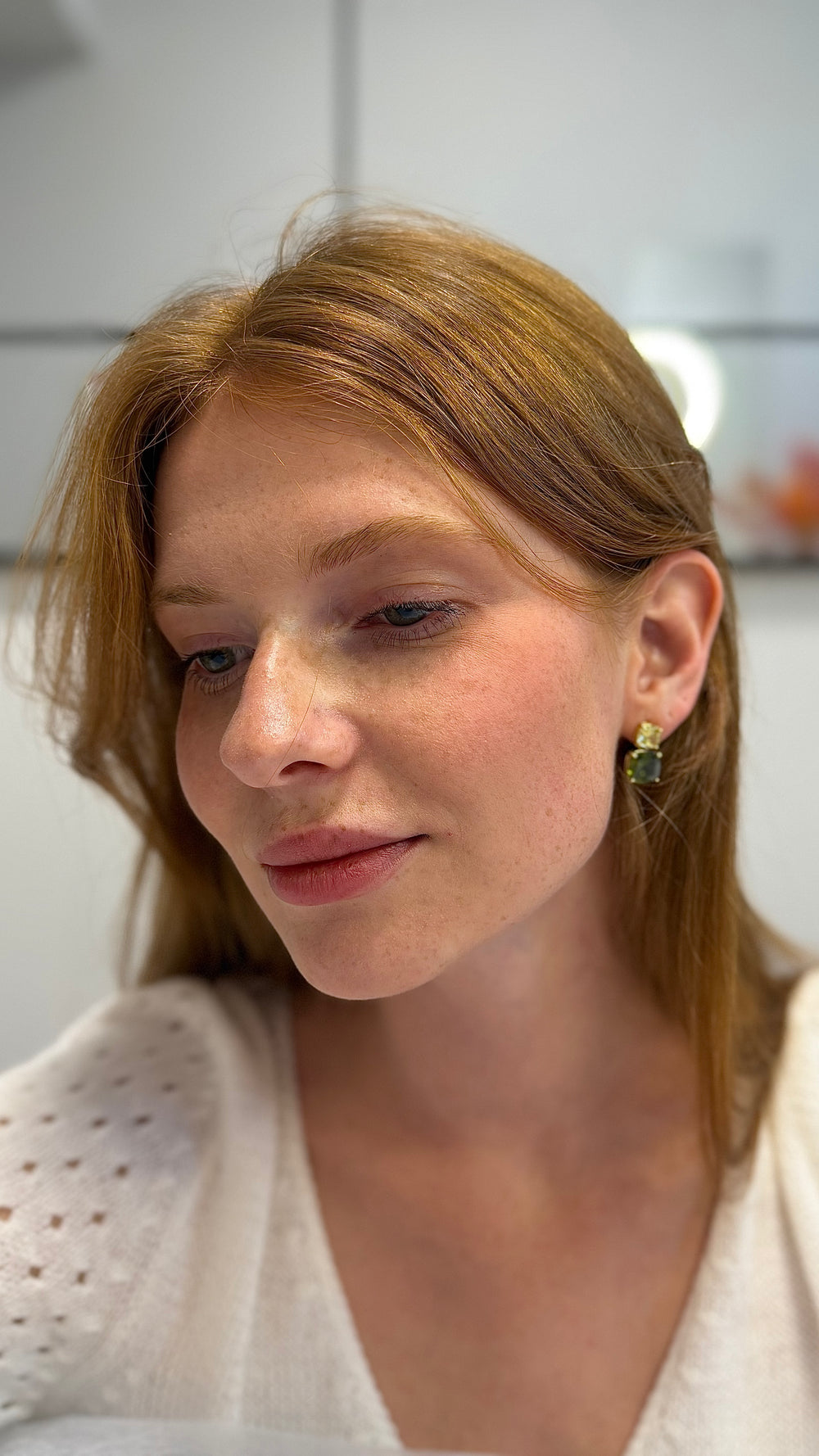 Paris Square Zirconia Clip-On Earrings