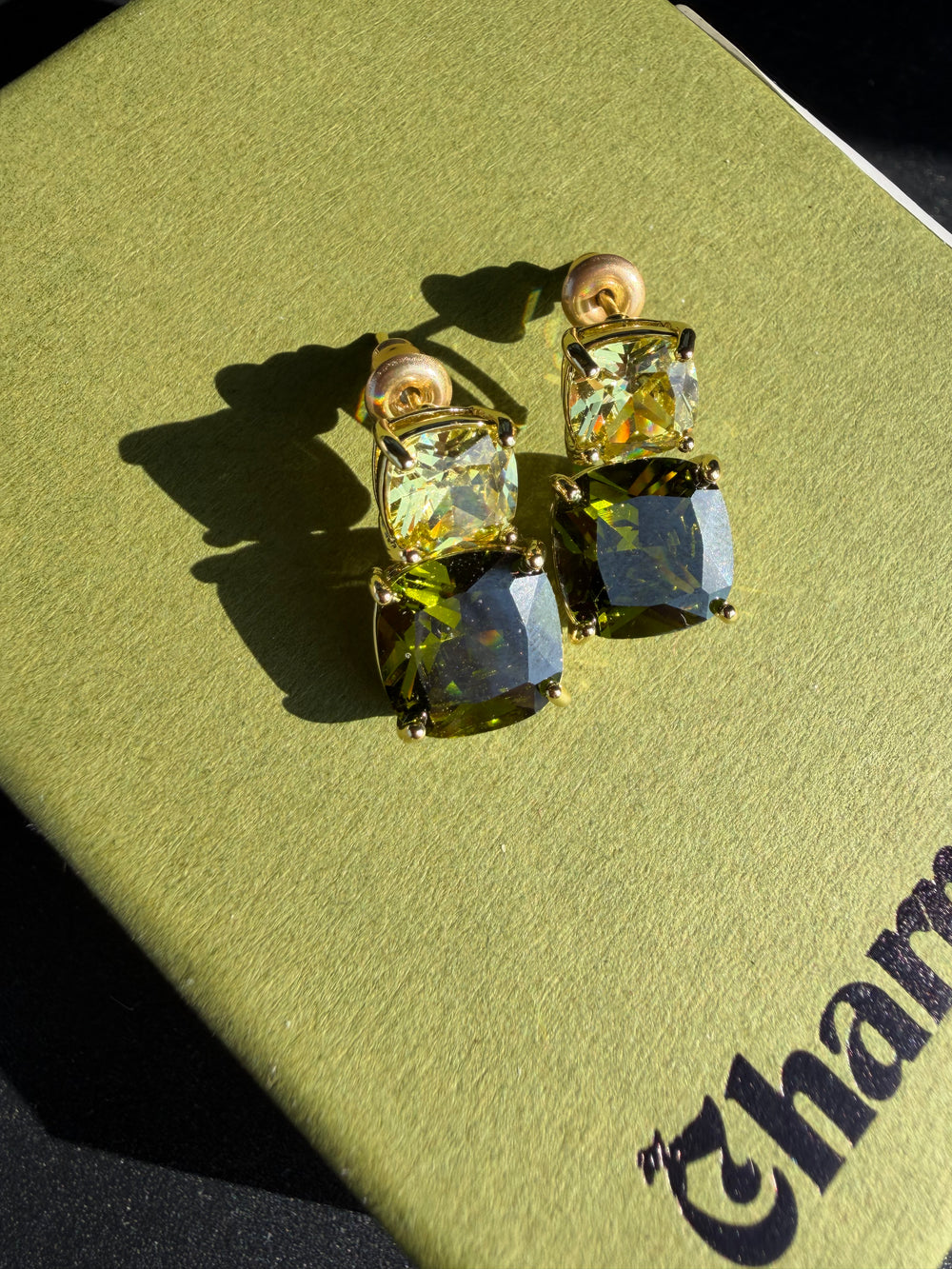 Paris Square Zirconia Clip-On Earrings