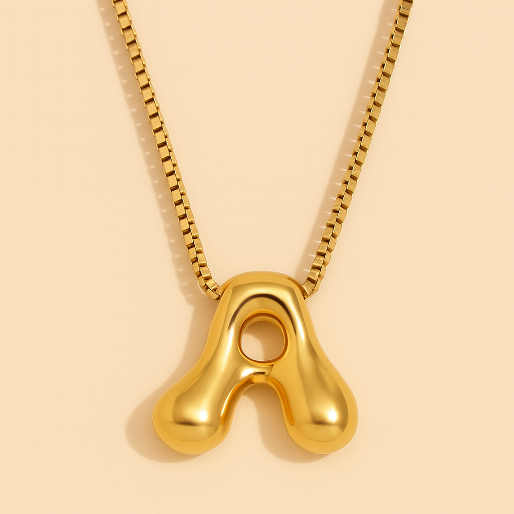 Collar personalizado con inicial de letra de burbuja