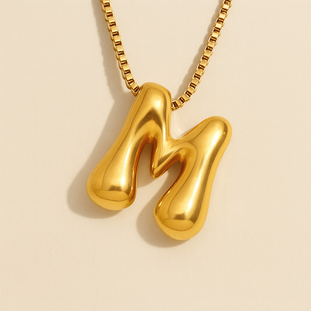 Collar personalizado con inicial de letra de burbuja