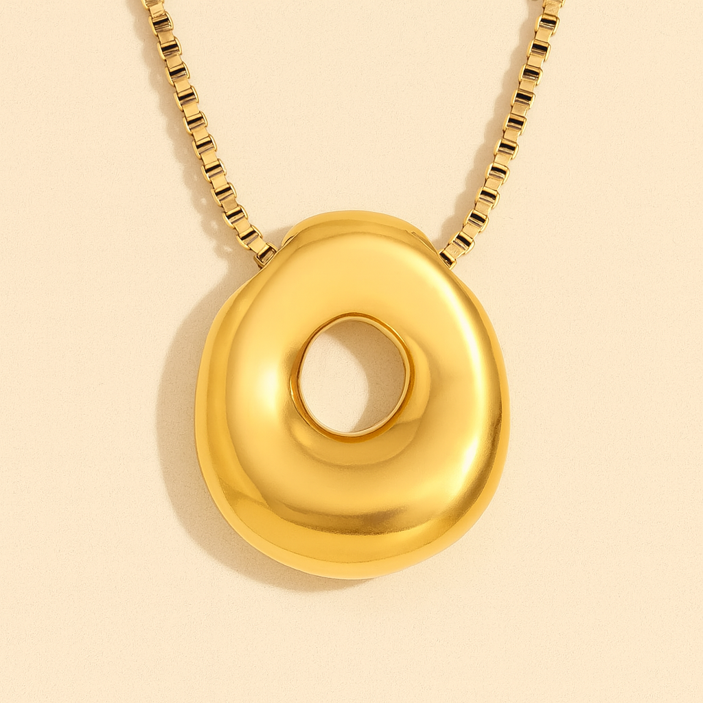 Personalized Bubble Letter Initial Necklace