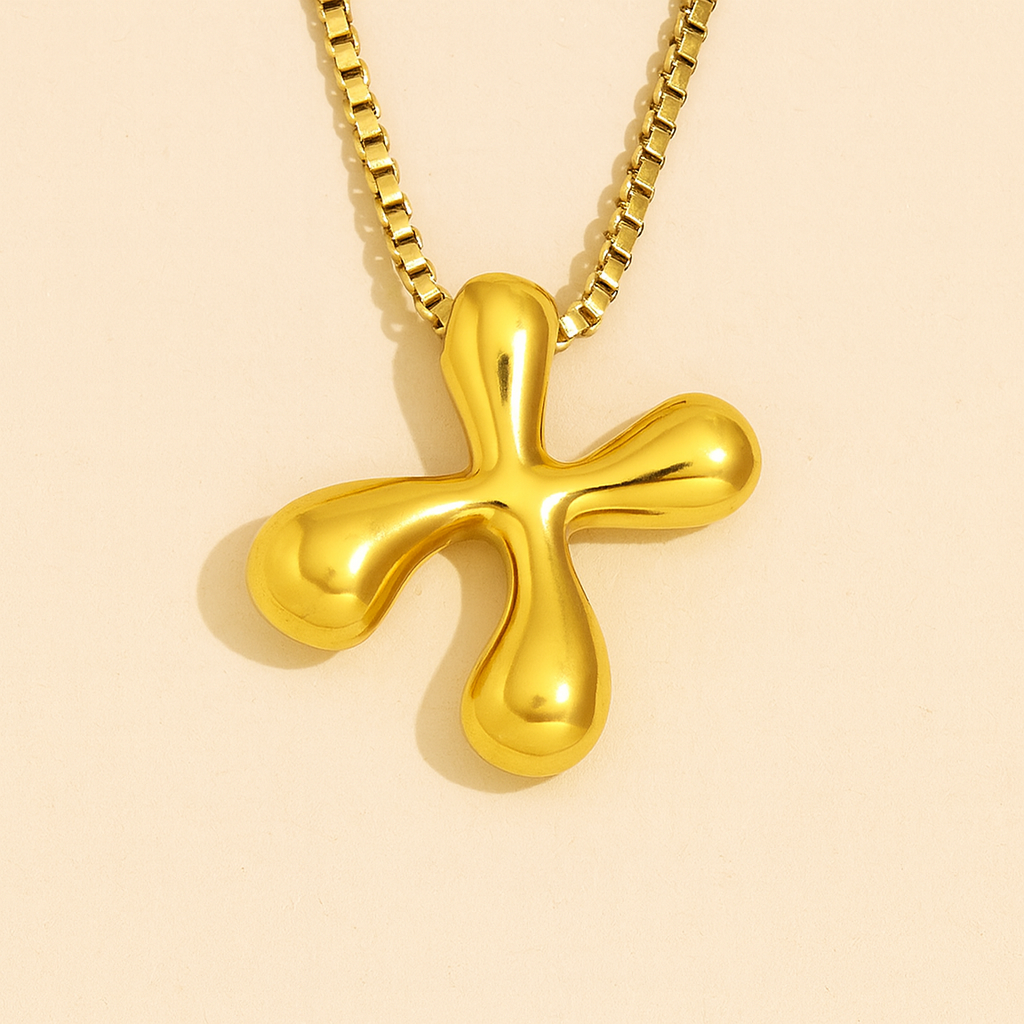 Personalized Bubble Letter Initial Necklace