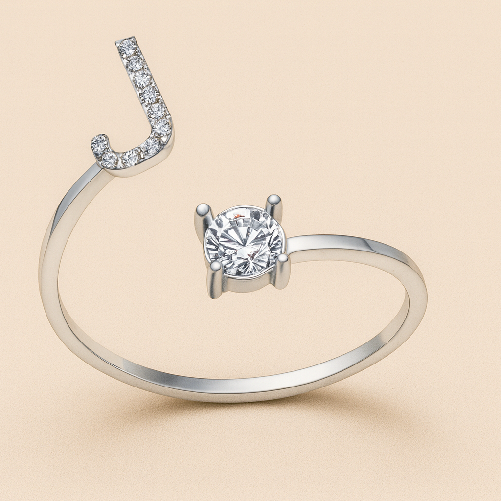 Personalized Letter Crystal Ring