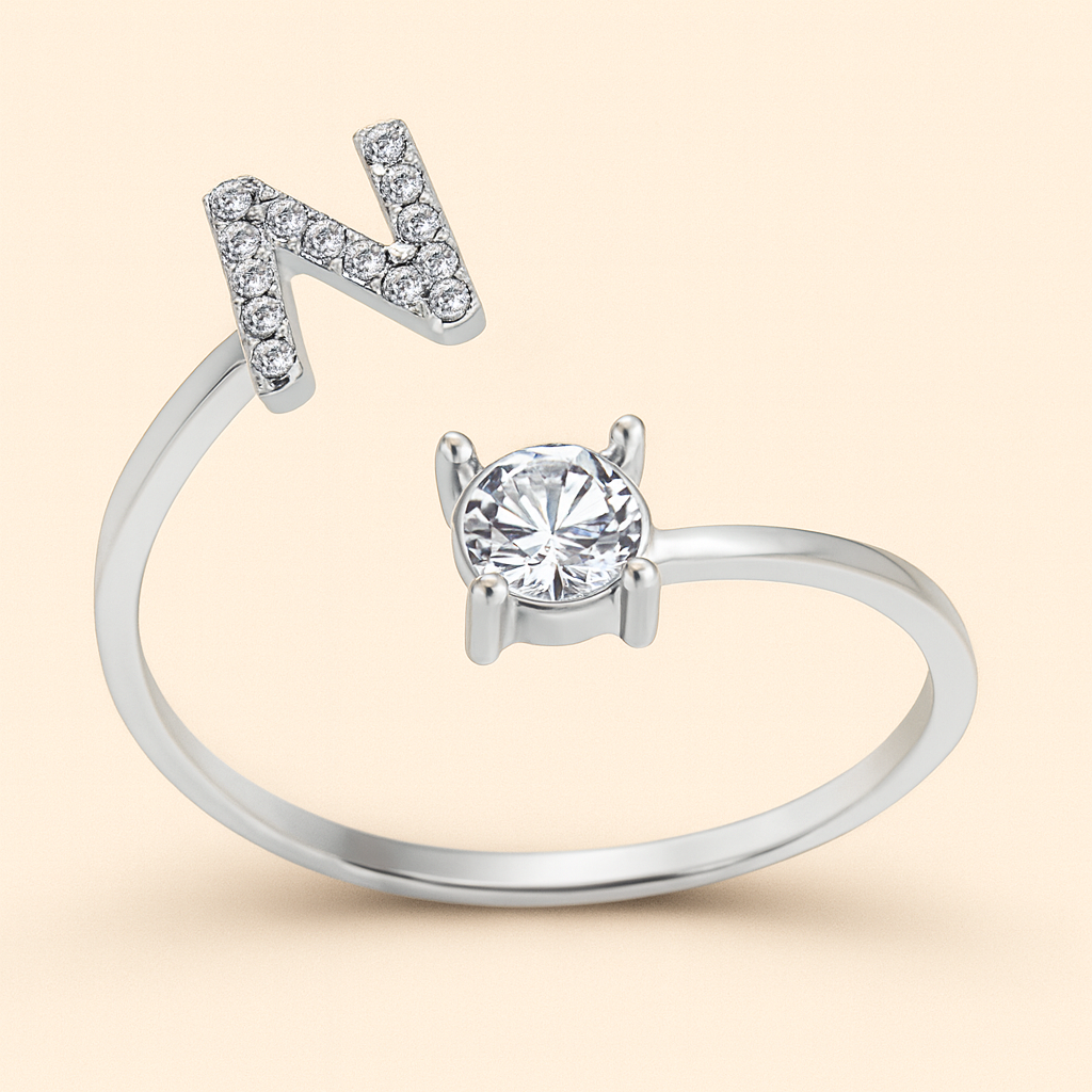 Personalized Letter Crystal Ring