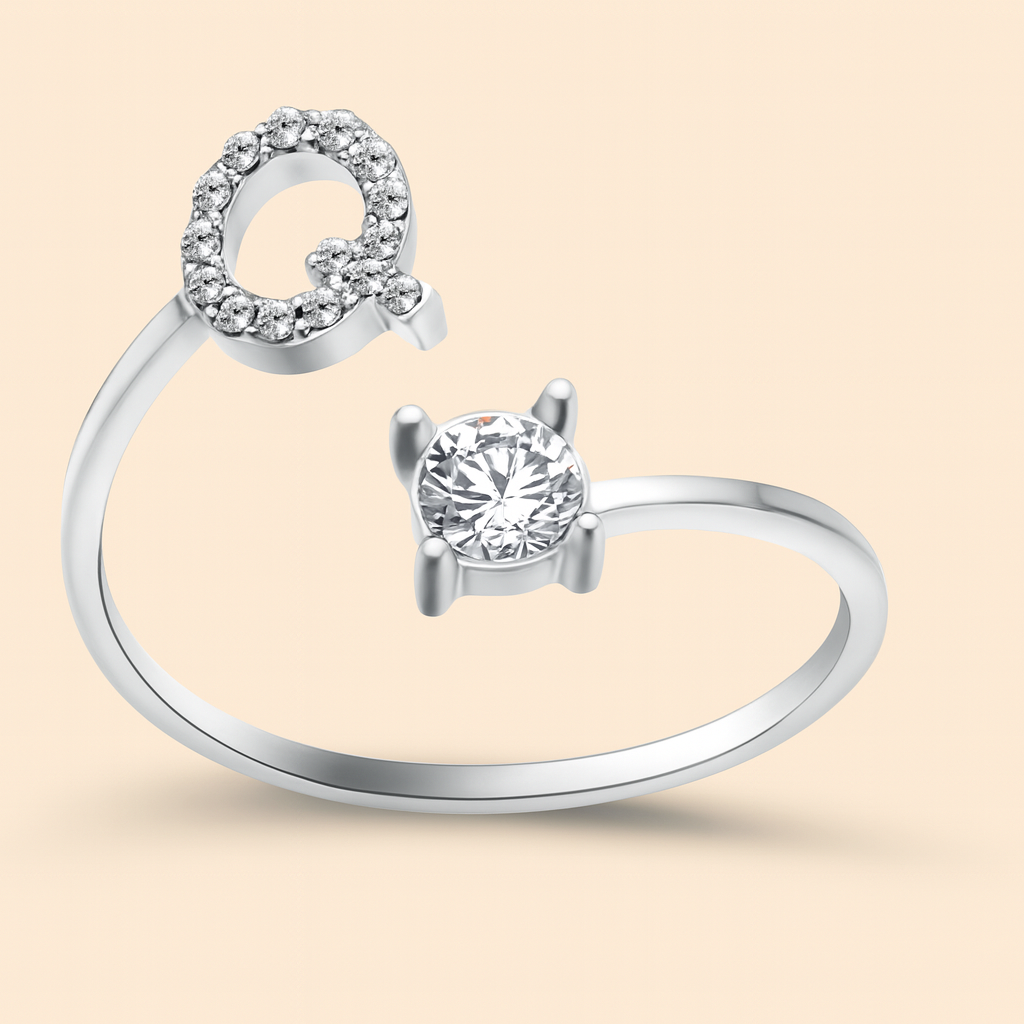 Personalized Letter Crystal Ring