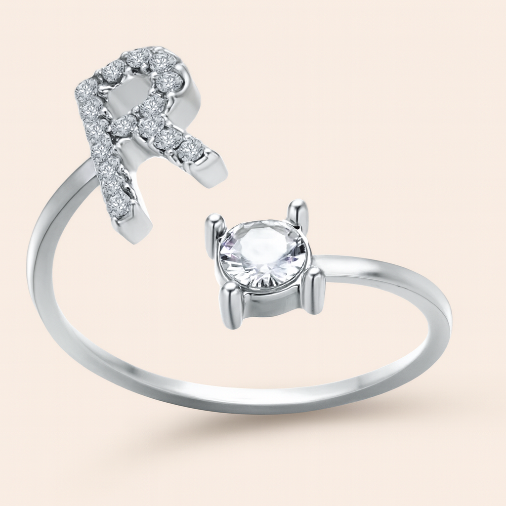 Personalized Letter Crystal Ring