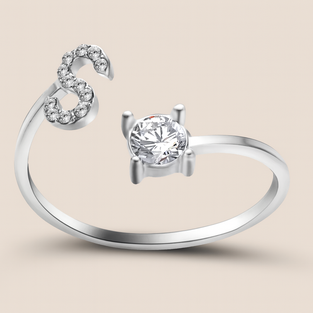 Personalized Letter Crystal Ring