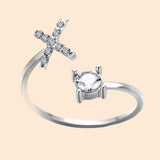 Anillo de cristal con letra personalizada