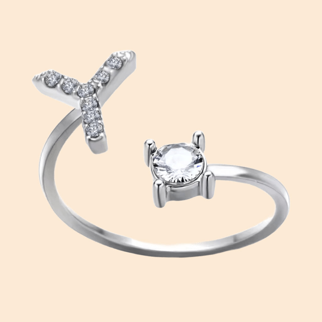 Personalized Letter Crystal Ring